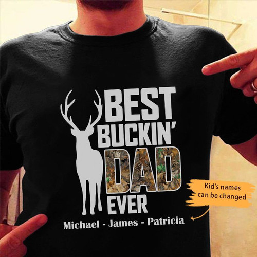 Personalized Dad Hunting FD Black T Shirt AP2001 87O53