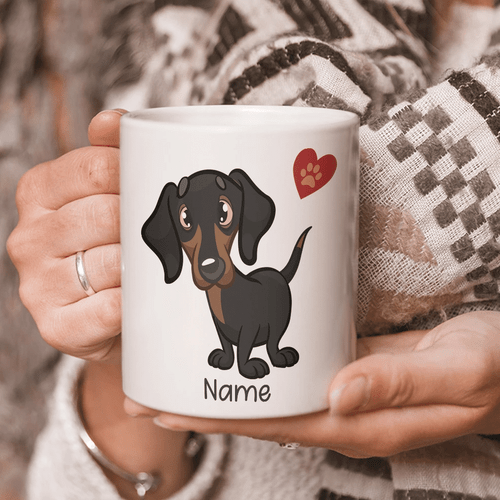 Personalized Dachshunds Mug, Custom Name Dog Mug, Love Pet Gifts, Dog Lovers Coffee Mug - Spreadstores