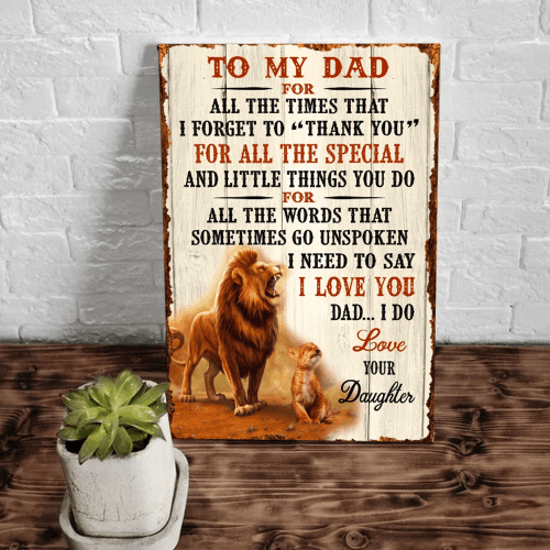 Best Gift For Father's Day, Personalized Dad Canvas, To My Dad Thank You For All The Special Lion Canvas - spreadstores