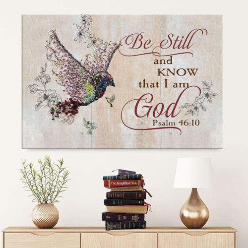 Be still and know that I am God Psalm 46:10 Sparrow Bible verse wall art