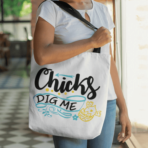 Chicks dig me tote bag - Jesus Tote bag, Christian Tote bag, Bible Tote bag - Spreadstore