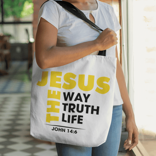 Jesus the way the truth and the life John 14:6 tote bag - Jesus Tote bag, Christian Tote bag, Bible Tote bag - Spreadstore