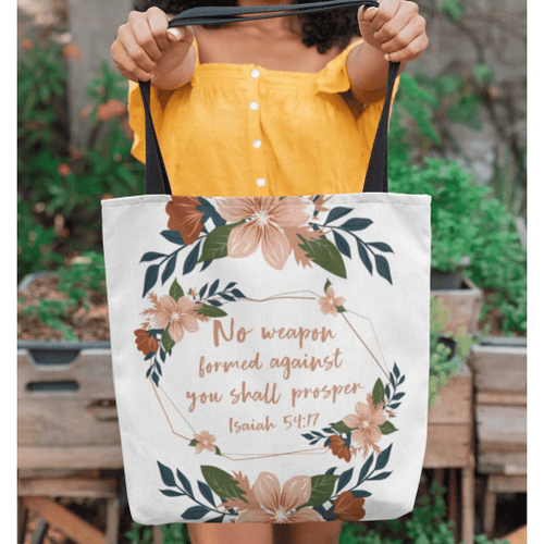 No weapon formed against you shall prosper Isaiah 54:17 tote bag - Jesus Tote bag, Christian Tote bag, Bible Tote bag - Spreadstore