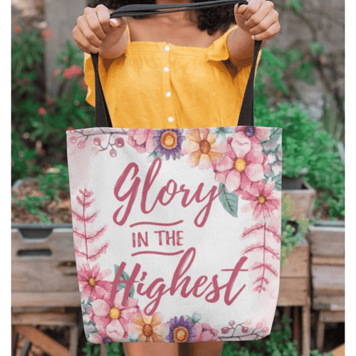 Glory in the highest tote bag - Jesus Tote bag, Christian Tote bag, Bible Tote bag - Spreadstore