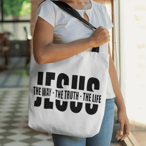 Jesus the way the truth the life tote bag - Jesus Tote bag, Christian Tote bag, Bible Tote bag - Spreadstore