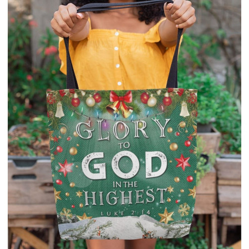 Glory to God in the highest tote bag - Jesus Tote bag, Christian Tote bag, Bible Tote bag - Spreadstore