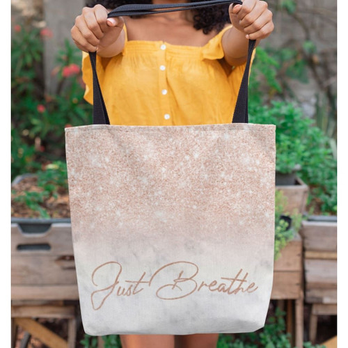 Just breathe tote bag - Jesus Tote bag, Christian Tote bag, Bible Tote bag - Spreadstore