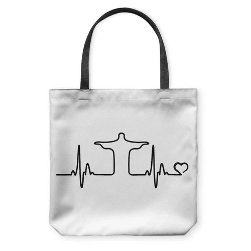 Jesus Heartbeat Tote bag - Jesus Tote bag, Christian Tote bag, Bible Tote bag - Spreadstore