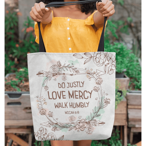Do justly love mercy walk humbly Micah 6:8 tote bag - Jesus Tote bag, Christian Tote bag, Bible Tote bag - Spreadstore