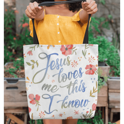 Jesus loves me this I know tote bag - Jesus Tote bag, Christian Tote bag, Bible Tote bag - Spreadstore