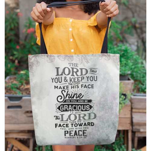 Numbers 6:24-26 The Lord bless you and keep you tote bag - Jesus Tote bag, Christian Tote bag, Bible Tote bag - Spreadstore