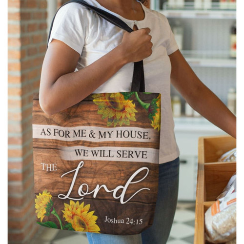 As for me and my house, we will serve the Lord Joshua 24:15 tote bag - Jesus Tote bag, Christian Tote bag, Bible Tote bag - Spreadstore