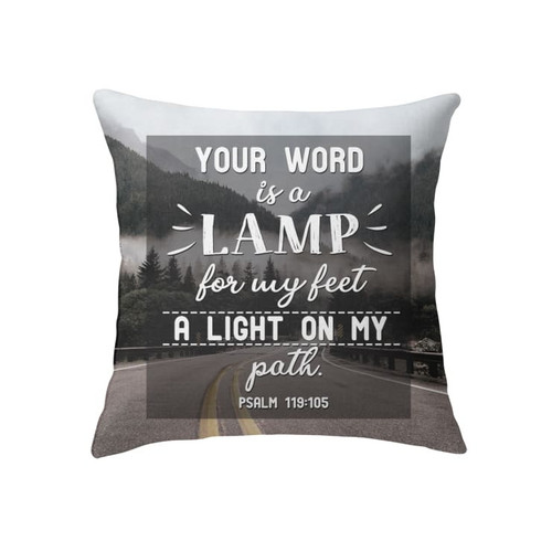 Your word is a lamp to my feet Psalm 119:105 Bible verse pillow - Christian pillow, Jesus pillow, Bible Pillow - Spreadstore