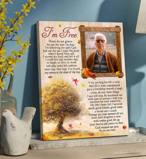 Memorial Gift for Loss of Mother, Bereavement Gift, Condolence Canvas, I'm Free - Personalized Sympathy Gifts - Spreadstore