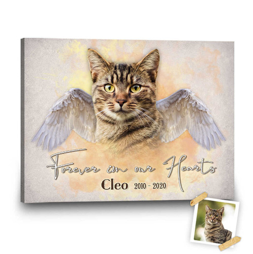 Pet Memorial Gifts | Personalized Dog Portrait | Pet Remembrance Gifts | Forever in our hearts - Personalized Sympathy Gifts - Spreadstore