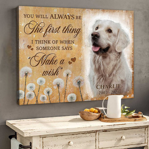 Dog Memorial Gift, Sympathy for Loss of Dog, Dog Portraits On Canvas, Make A Wish Canvas - Personalized Sympathy Gifts - Spreadstore
