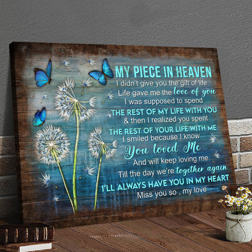 Beautiful dandelion painting, Blue butterfly, My piece in heaven - Canvas Prints, Wall Art
