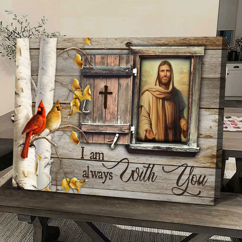 Jesus painting, Cardinal painting, I am always with you - Heaven Landscape Canvas Prints, Wall Art