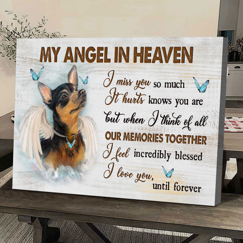 Chihuahua painting, My angel in heaven, I miss you so much - Canvas Prints, Wall Art