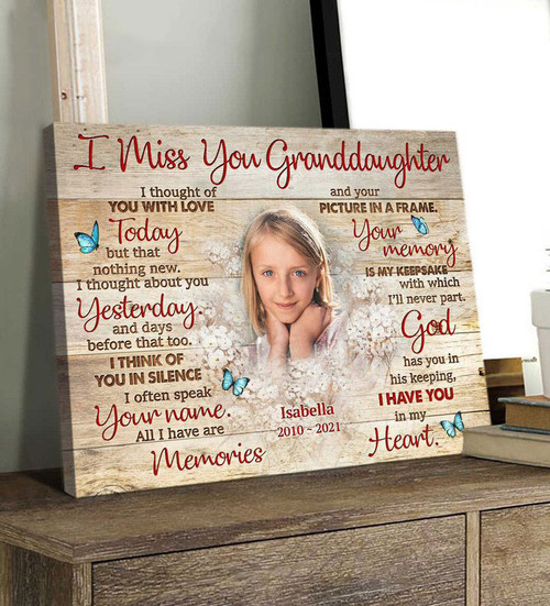 Personalized Sympathy Gift, Custom Memorial Canvas, Granddaughter Gift - Personalized Sympathy Gifts - Spreadstore