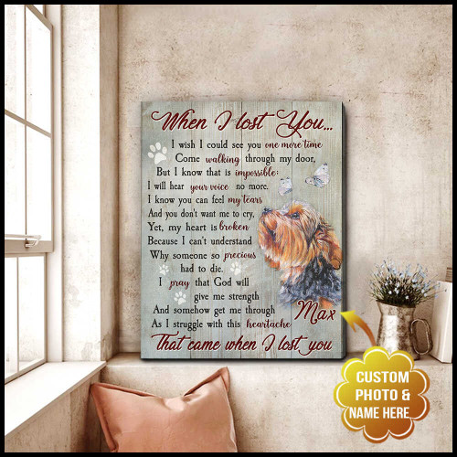 Custom Photo and Name Dog When I lost you Wall Art Canvas Decor - Personalized Dog Sympathy - Spreadstores