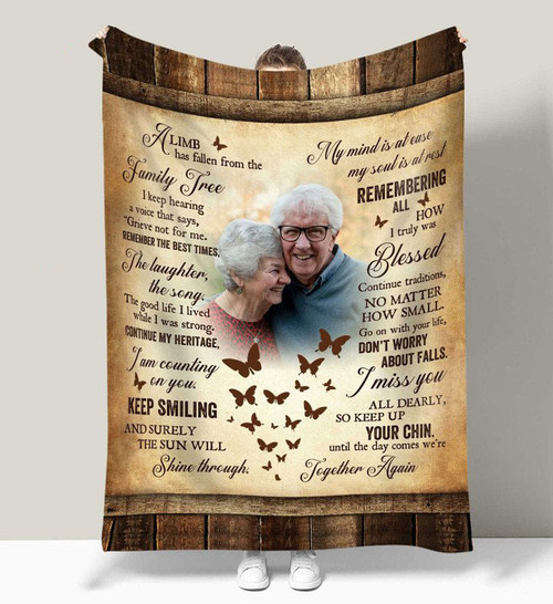 In Loving Memory Photo Blanket, Remembrance Blanket, Gift For Grieving Parents - Personalized Sympathy Gifts - Spreadstore