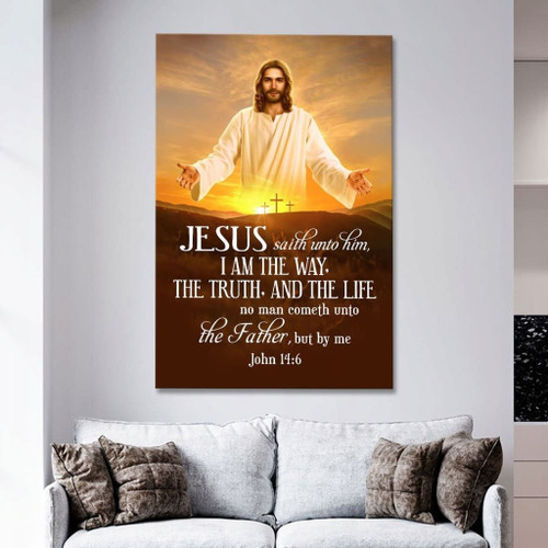 I am the way the truth and the life John 14:6 Bible verse wall art Christian Canvas, Bible Canvas, Jesus Canvas Wall Art Ready To Hang