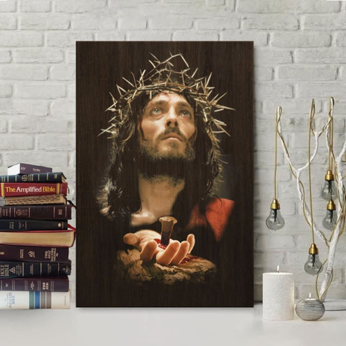 Jesus' Crucified Hands Christian Canvas, Bible Canvas, Jesus Canvas Wall Art Ready To Hang, Canvas wall art