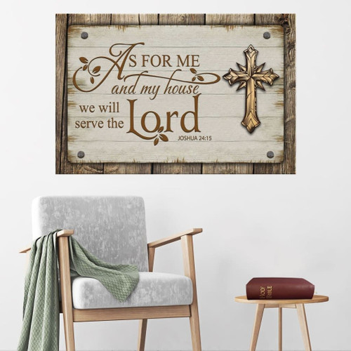 As for me and my house we will serve the Lord Joshua 24:15 Christian Canvas, Bible Canvas, Jesus Canvas Wall Art Ready To Hang, Canvas - Bible verse wall art