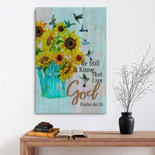 Psalm 46:10 Christian Canvas, Bible Canvas, Jesus Canvas Wall Art Ready To Hang, Canvas wall art