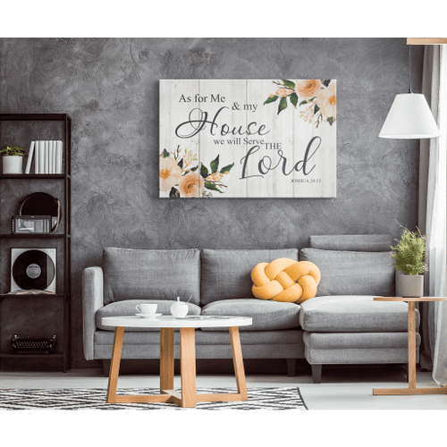 Christian Canvas, As For Me And My House, We Will Serve The Lord Joshua Wall Art Canvas - spreadstores