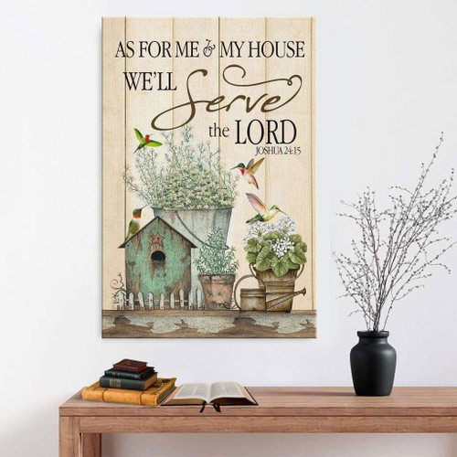 Jesus Canvas, Christian Wall Art, As For Me & My House, We'll Serve The Lord Canvas Wall Art - Spreadstores