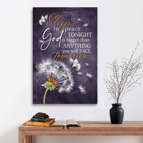 God is bigger than anything you will face tomorrow Christian Canvas, Bible Canvas, Jesus Canvas Wall Art Ready To Hang, Canvas wall art