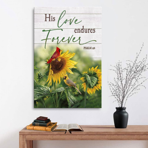 His love endures forever Psalm 136 Christian Canvas, Bible Canvas, Jesus Canvas Wall Art Ready To Hang wall art