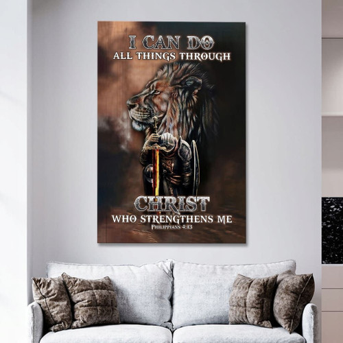 Warrior of Christ I can do all things through Christ wall art Christian Canvas, Bible Canvas, Jesus Canvas Wall Art Ready To Hang, Canvas