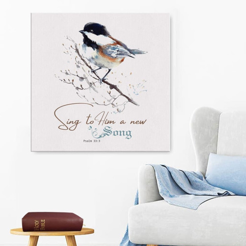 Psalm 33:3 Sing to Him a new song Christian Canvas, Bible Canvas, Jesus Canvas Wall Art Ready To Hang, Canvas print - Bible verse wall art