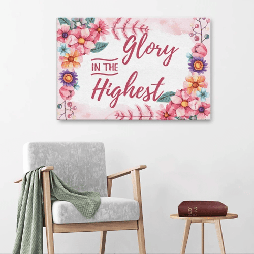 Glory in the highest Christian Canvas, Bible Canvas, Jesus Canvas Wall Art Ready To Hang, Canvas wall art