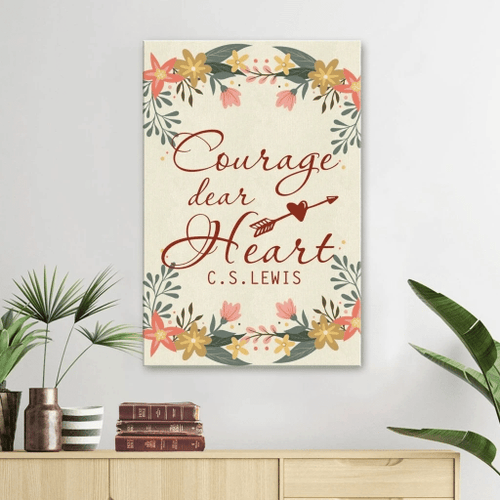 Courage, Dear Heart Christian Canvas, Bible Canvas, Jesus Canvas Wall Art Ready To Hang, Canvas wall art