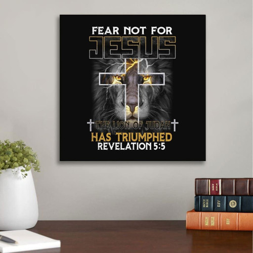 Jesus Lion Revelation 5:5 Christian Canvas, Bible Canvas, Jesus Canvas Wall Art Ready To Hang wall art