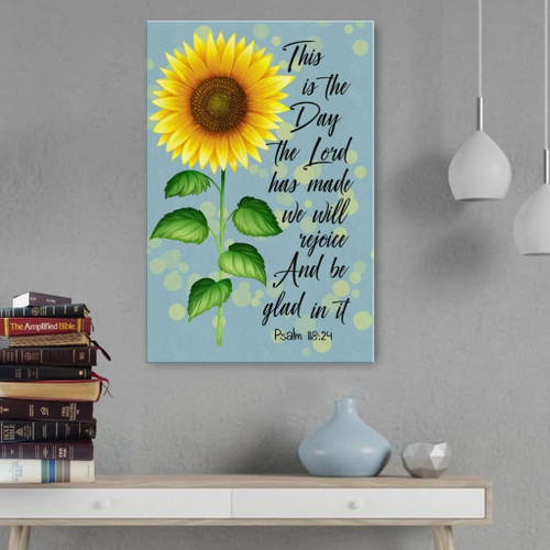 Psalm 118:24 This is the day the Lord has made Christian Canvas, Bible Canvas, Jesus Canvas Wall Art Ready To Hang, Canvas | Bible verse wall art