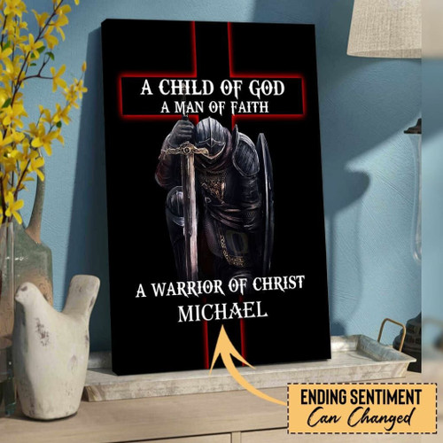 Custom Christian Canvas, Bible Canvas, Jesus Canvas Wall Art Ready To Hang Print: A child of God man of faith warrior of Christ wall art Christian Canvas, Bible Canvas, Jesus Canvas Wall Art Ready To Hang