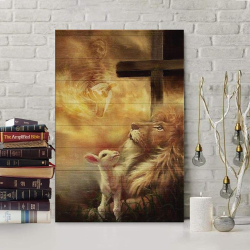 Jesus Christ - Lamb of God & Lion of Judah Christian Canvas, Bible Canvas, Jesus Canvas Wall Art Ready To Hang, Canvas wall art