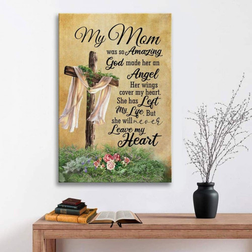 My mom was so amazing God made her an angel Christian Canvas, Bible Canvas, Jesus Canvas Wall Art Ready To Hang, Canvas wall art