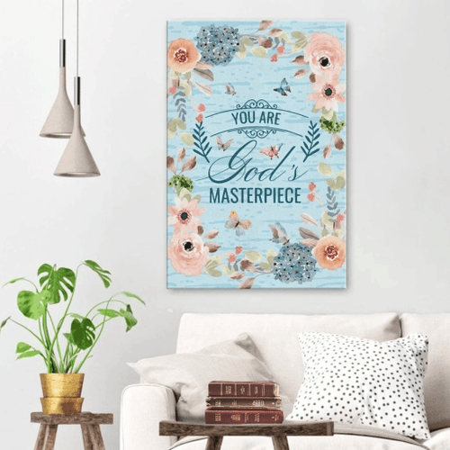 You are God's masterpiece Christian Canvas, Bible Canvas, Jesus Canvas Wall Art Ready To Hang, Canvas wall art