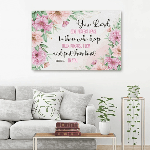 You Lord give perfect peace Isaiah 26:3 Christian Canvas, Bible Canvas, Jesus Canvas Wall Art Ready To Hang, Canvas wall art