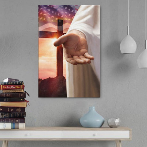 Jesus Outstretched Hands Saves Christian Canvas, Bible Canvas, Jesus Canvas Wall Art Ready To Hang, Canvas wall art