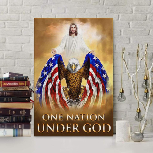 One nation under God Christian Canvas, Bible Canvas, Jesus Canvas Wall Art Ready To Hang, Canvas wall art
