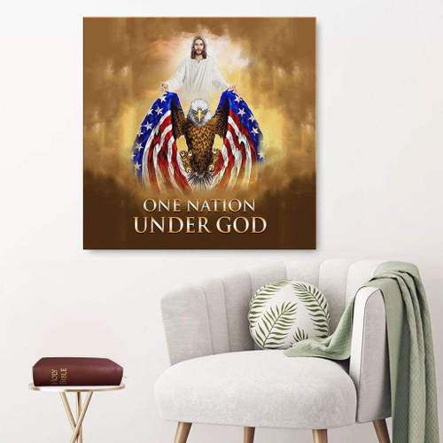 One nation under God Christian Canvas, Bible Canvas, Jesus Canvas Wall Art Ready To Hang wall art