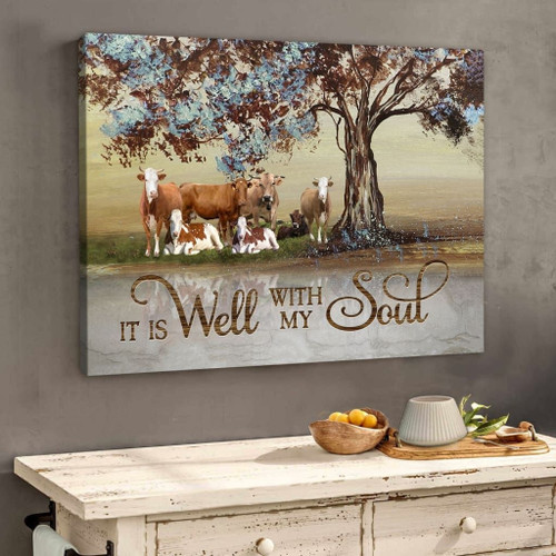 It is well with my soul farmhouse style wall art Christian Canvas, Bible Canvas, Jesus Canvas Wall Art Ready To Hang, Canvas
