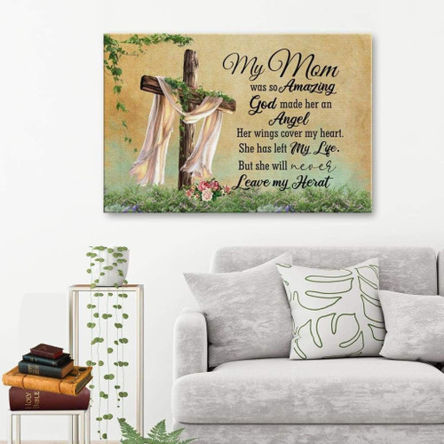 My mom was so amazing God made her an angel Christian Canvas, Bible Canvas, Jesus Canvas Wall Art Ready To Hang, Canvas wall art